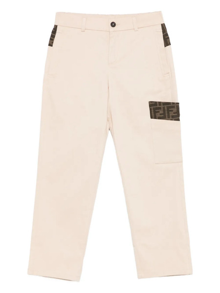  Fendi Kids Ff Logo-patch Trousers - Neutrals 