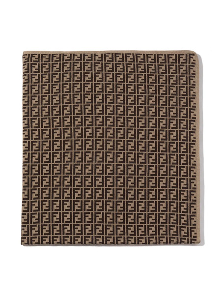  Fendi Kids Ff-logo Print Blanket - Neutrals 