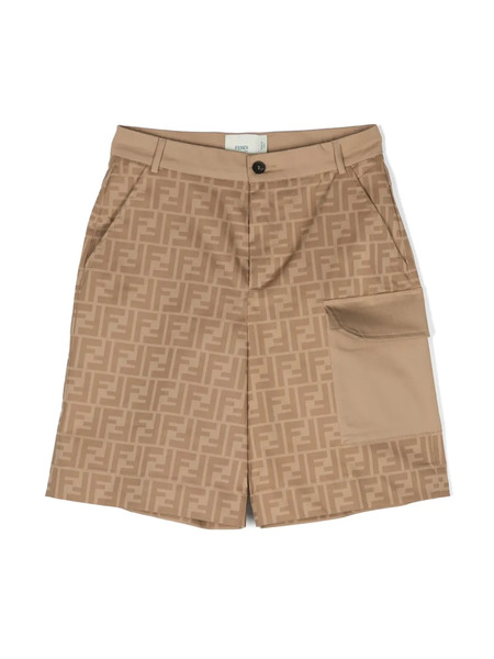  Fendi Kids Ff-patterned Cargo Shorts - Brown 