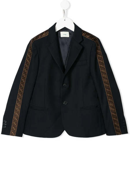  Fendi Kids Ff Trim Blazer - Blue 
