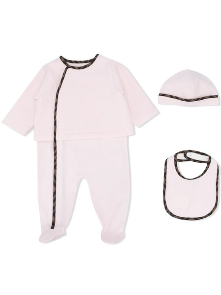  Fendi Kids Ff-trim Three-piece Set - Pink 