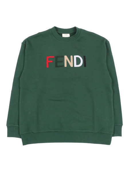  Fendi Kids Logo-embroidered Sweatshirt - Green 