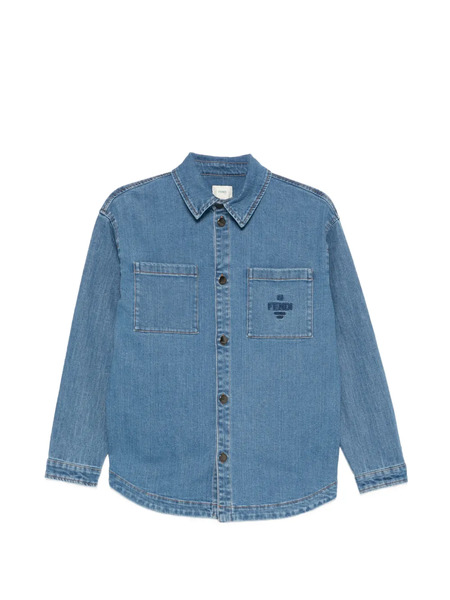 Fendi Kids Logo-patch Overshirt - Blue 