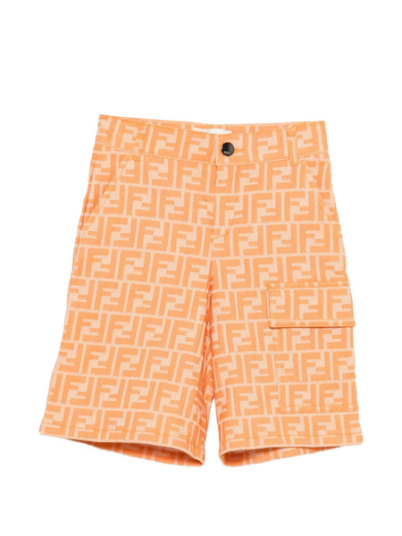  Fendi Kids Logo-pattern Cargo Shorts - Orange 