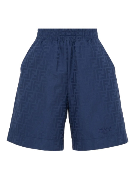  Fendi Kids Logo-pattern Shorts - Blue 
