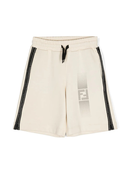  Fendi Kids Logo-print Drawstring Track Shorts - Neutrals 