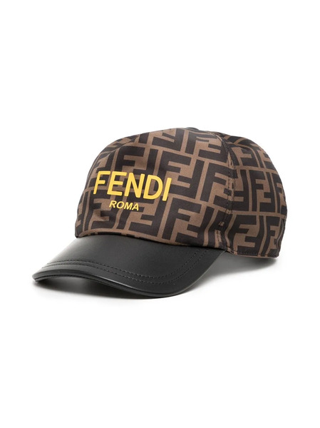  Fendi Kids Logo-print Zucca Cap - Brown 