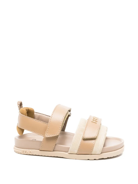  Fendi Kids Logo-strap Sandals - Neutrals 