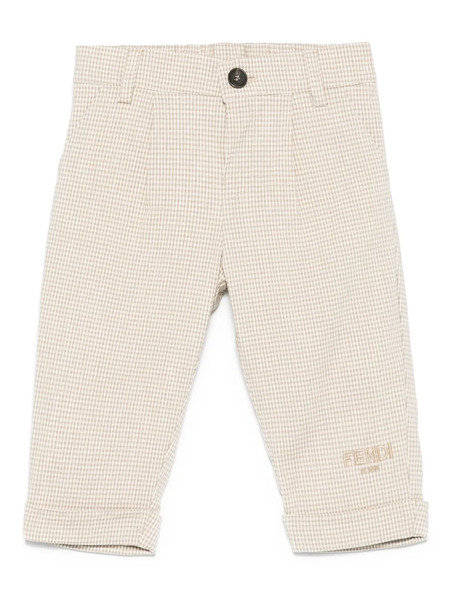  Fendi Kids Micro-plaid Trousers - Neutrals 