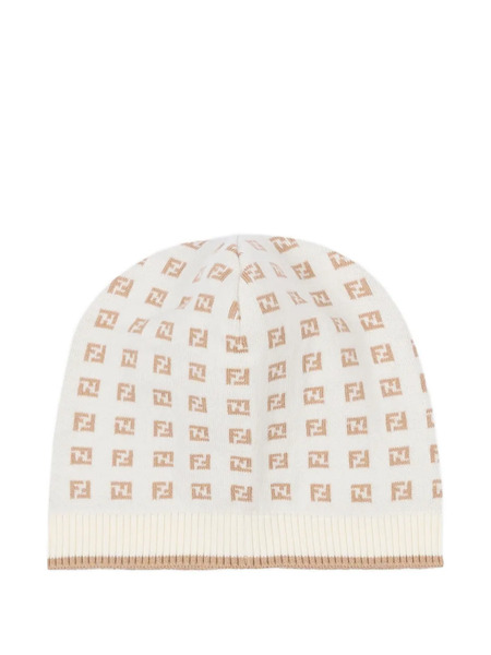  Fendi Kids Monogram-pattern Hat - White 