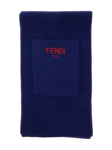  Fendi Kids Monogram-pattern Scarf - Blue 