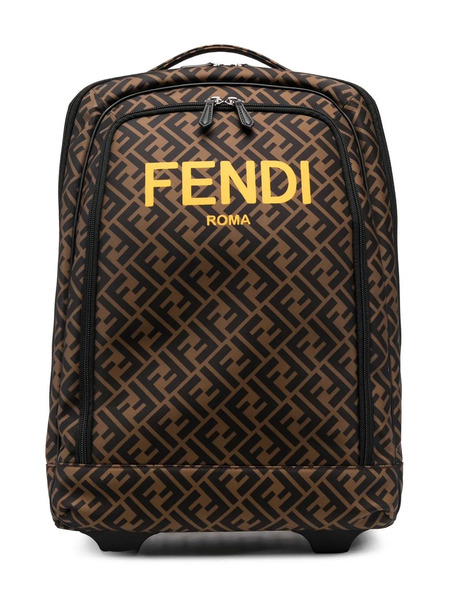  Fendi Kids Monogram-print Trolley Backpack - Brown 