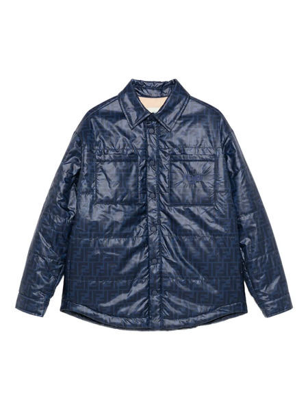  Fendi Kids Pattern Quilted Jacket - Blue 