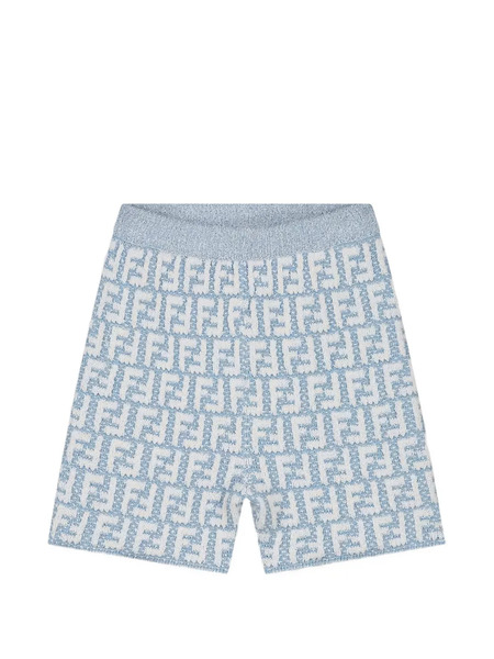  Fendi Kids Patterned Shorts - Blue 