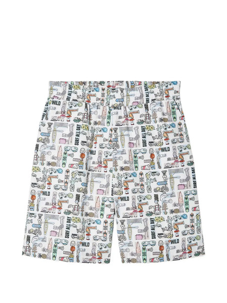 Fendi Kids Printed Shorts - White 