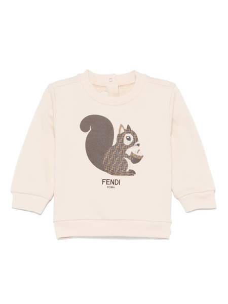 Fendi Kids Squirrel-print Sweatshirt - Neutrals 