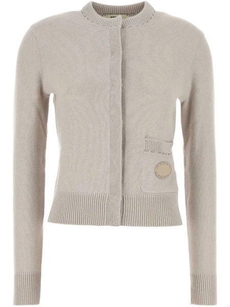  Fendi Knitted Front-pocket Cardigan - Neutrals 