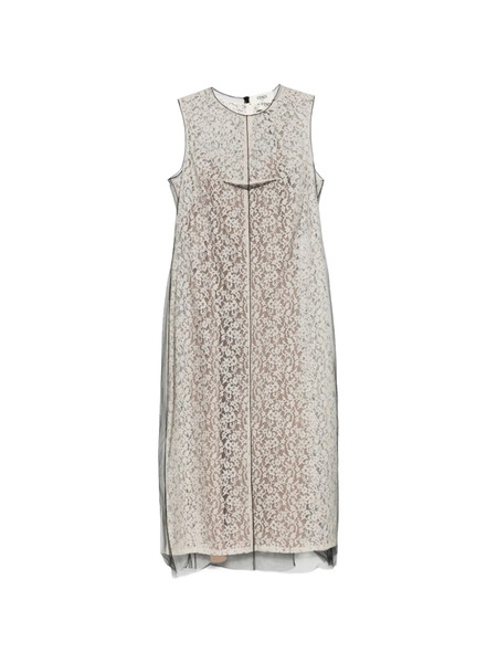  Fendi Lace Midi Dress - Neutrals 