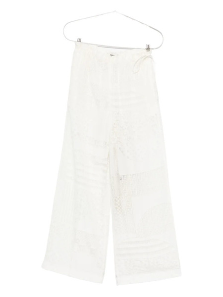  Fendi Lace-panel Trousers - White 