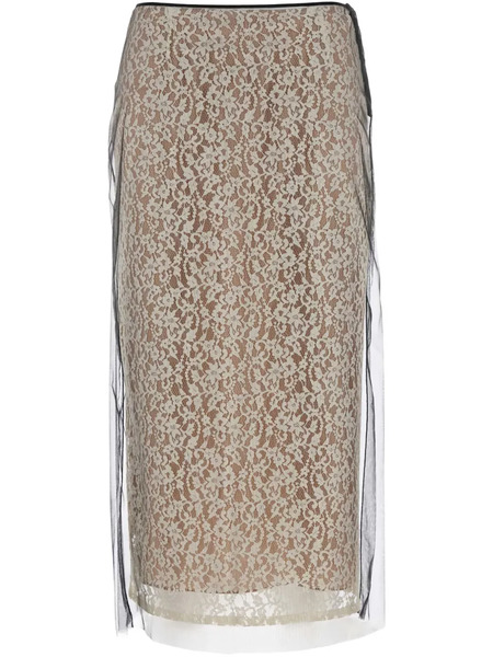  Fendi Layered Midi Skirt - Neutrals 