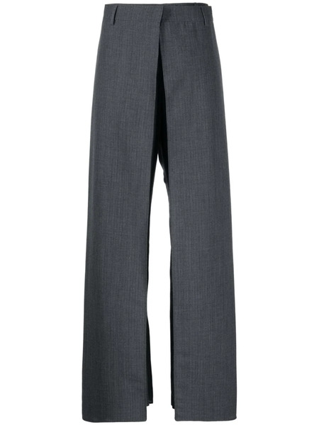  Fendi Layered Virgin Wool Trousers - Grey 