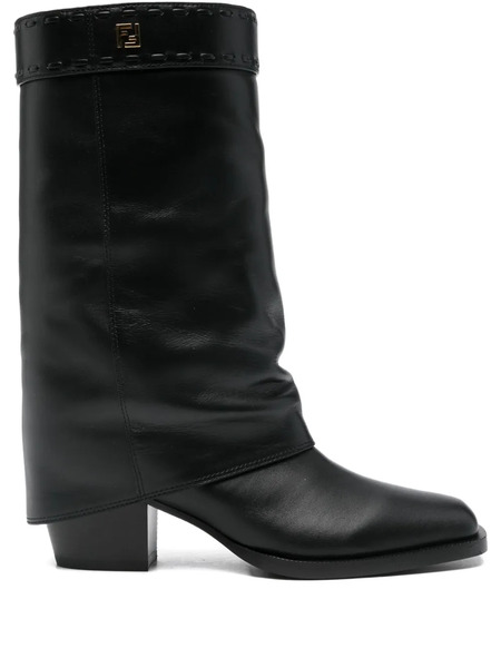  Fendi Leather Ankle Boots - Black 