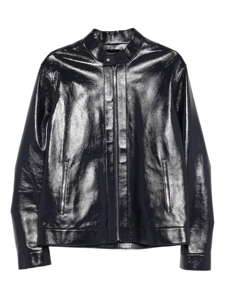  Fendi Leather Biker Jacket - Blue 