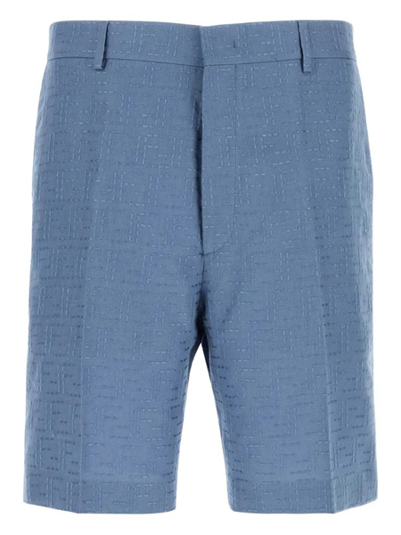  Fendi Linen-blend Shorts - Blue 