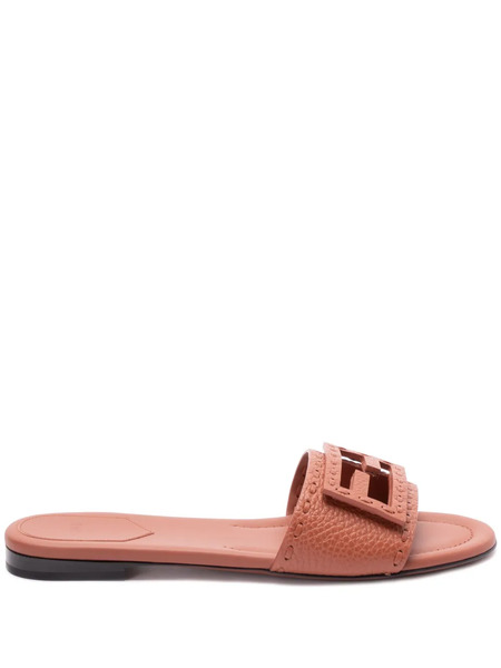  Fendi Logo-buckle Slides - Orange 