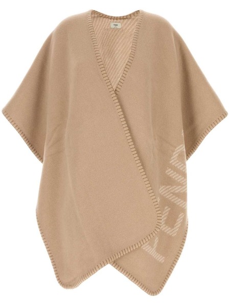  Fendi Logo Cape - Neutrals 