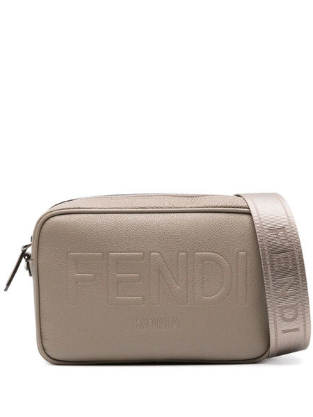 Fendi Logo-embossed Leather Camera Case - Brown 