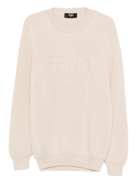  Fendi Logo-embroidered Sweater - Neutrals 