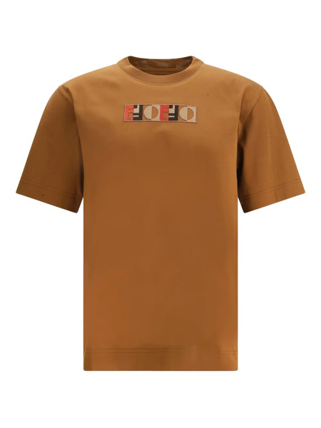  Fendi Logo-embroidered T-shirt - Brown 