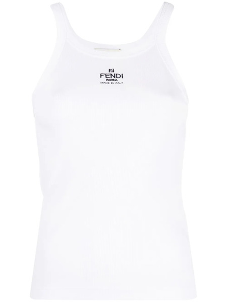  Fendi Logo-embroidered Vest Top - White 