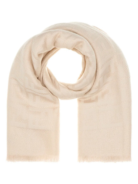  Fendi Logo-jacquard Scarf - Neutrals 