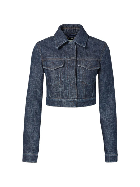  Fendi Logo-motif Cropped Jacket - Blue 