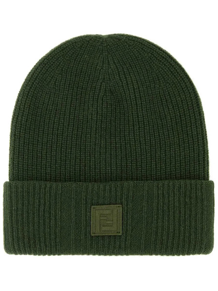  Fendi Logo-patch Beanie - Green 