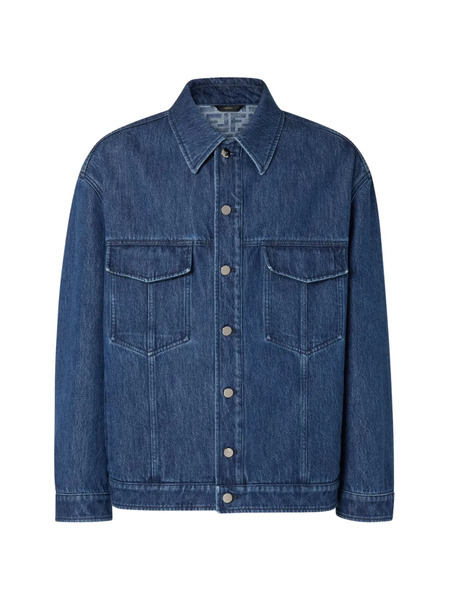  Fendi Logo-patch Denim Jacket - Blue 