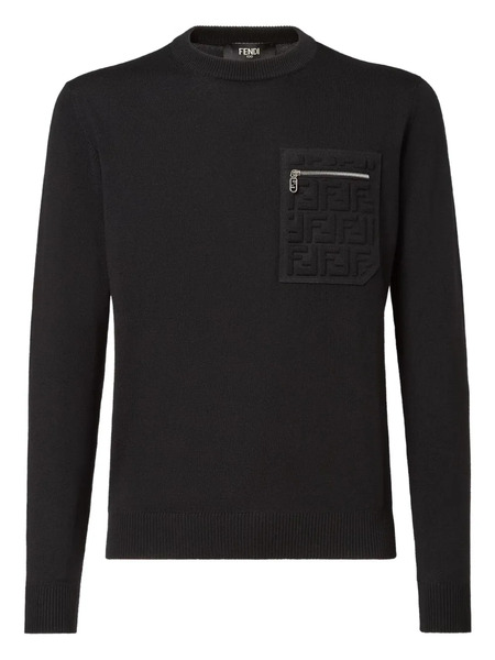  Fendi Logo-patch Pocket Sweater - Black 