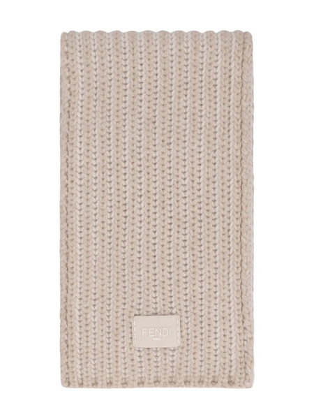  Fendi Logo-patch Scarf - Neutrals 