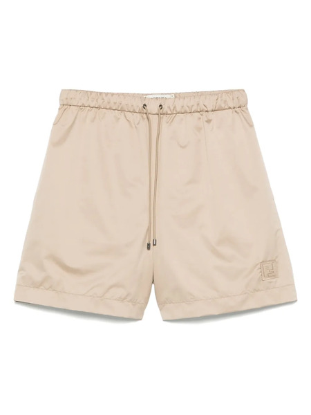  Fendi Logo-patch Shorts - Neutrals 