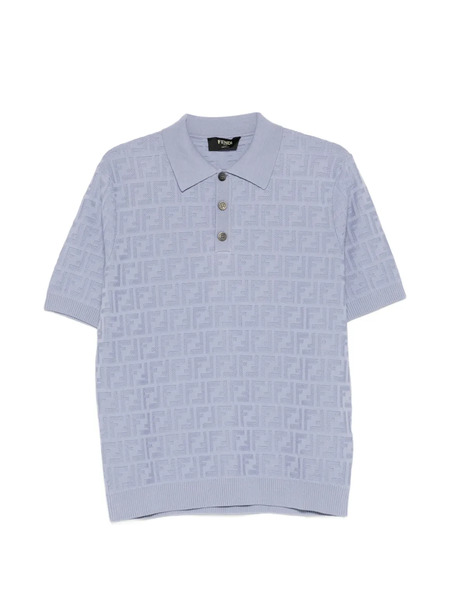  Fendi Logo-pattern Polo Shirt - Blue 