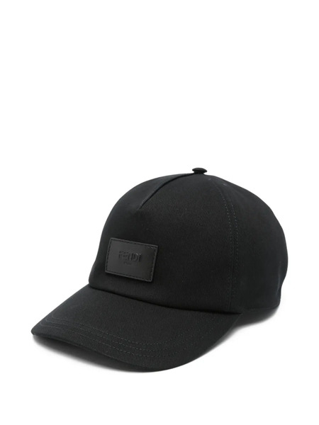  Fendi Logo-plaque Baseball Cap - Black 