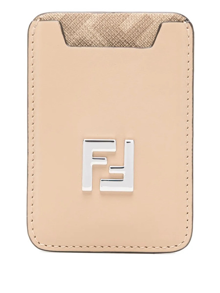  Fendi Logo-plaque Card Holder - Neutrals 