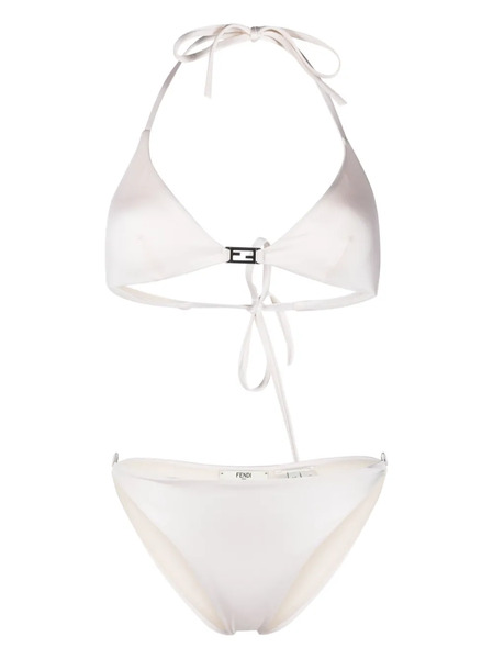  Fendi Logo-plaque Triangle-cup Bikini - Neutrals 