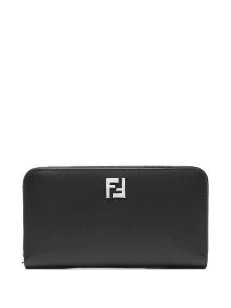  Fendi Logo-plaque Zip-around Wallet - Black 