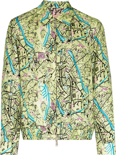  Fendi Fendi Map Reversible Shirt Jacket - Green 