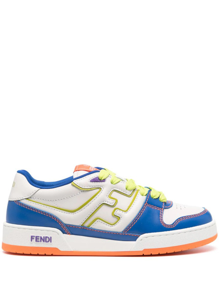  Fendi Match Leather Sneakers - White 