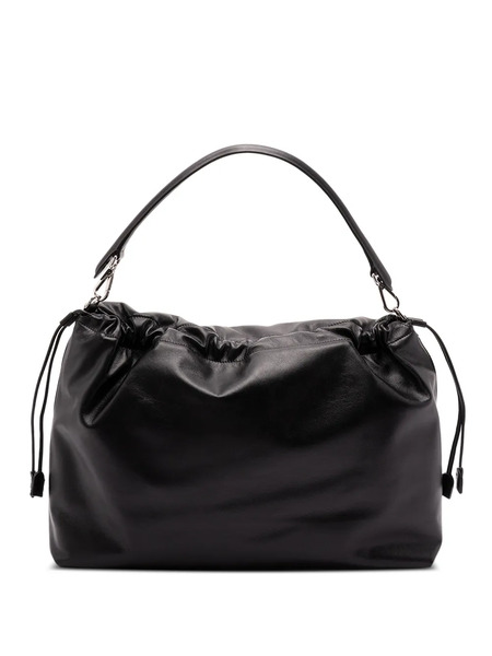  Fendi Maxi Flux Leather Shoulder Bag - Black 