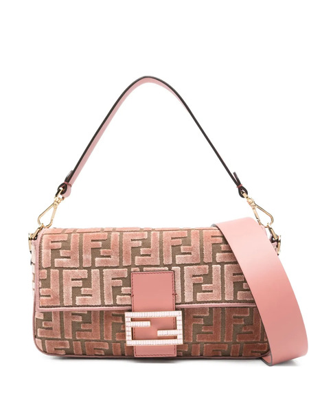  Fendi Medium Baguette Ff-pattern Shoulder Bag - Brown 